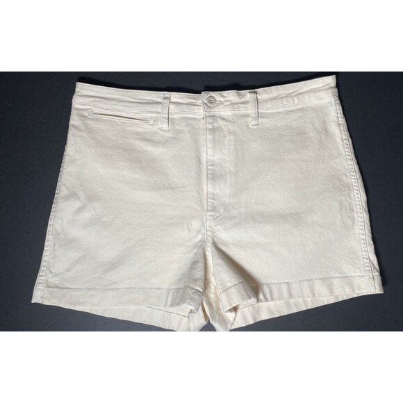Madewell Women's Emmett High Rise Shorts Ivory Denim NWT Off-white 32 NEW - Picture 1 of 15